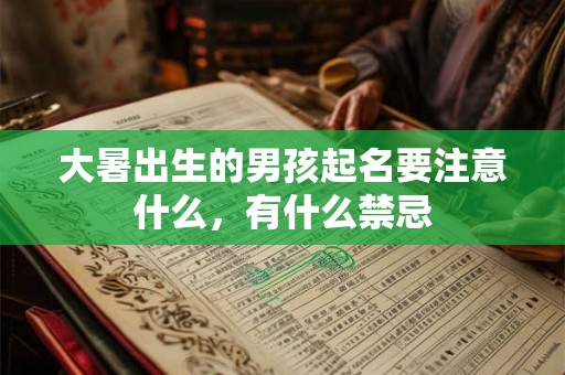 大暑出生的男孩起名要注意什么，有什么禁忌