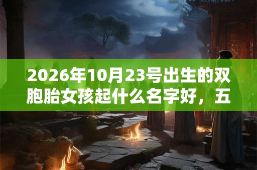 2026年10月23号出生的双胞胎女孩起什么名字好，五行属什么？