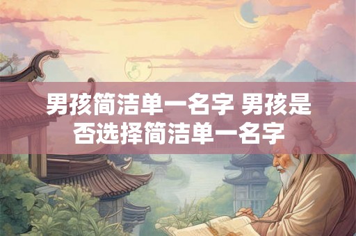 男孩简洁单一名字 男孩是否选择简洁单一名字