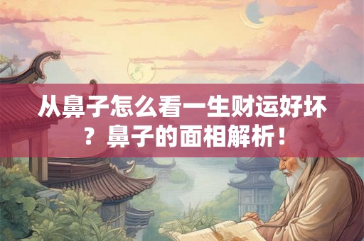 从鼻子怎么看一生财运好坏?鼻子的面相解析! 从鼻子怎么看一生财运好坏?鼻子的面相解析!