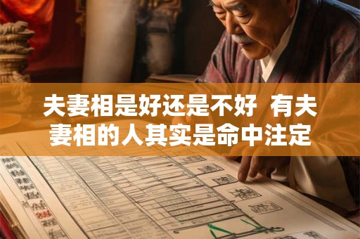 夫妻相是好还是不好  有夫妻相的人其实是命中注定