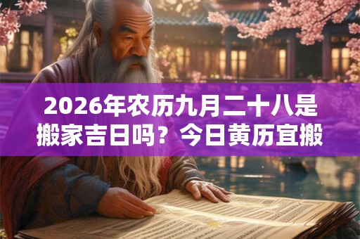 2026年农历九月二十八是搬家吉日吗？今日黄历宜搬家乔迁吗