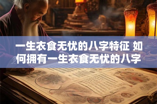 一生衣食无忧的八字特征 如何拥有一生衣食无忧的八字 一生衣食无忧的八字特征 如何拥有一生衣食无忧的八字