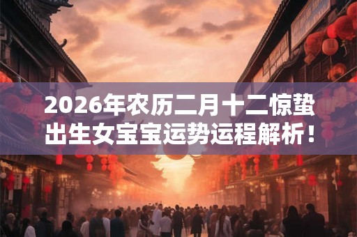 2026年农历二月十二惊蛰出生女宝宝运势运程解析! 2026年农历二月十二惊蛰出生女宝宝运势运程解析!