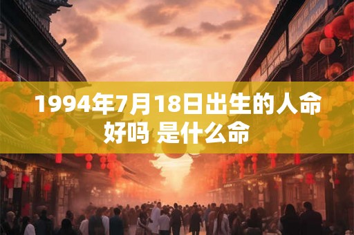 1994年7月18日出生的人命好吗 是什么命