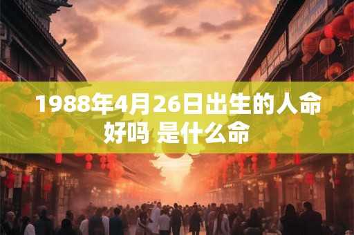 1988年4月26日出生的人命好吗 是什么命