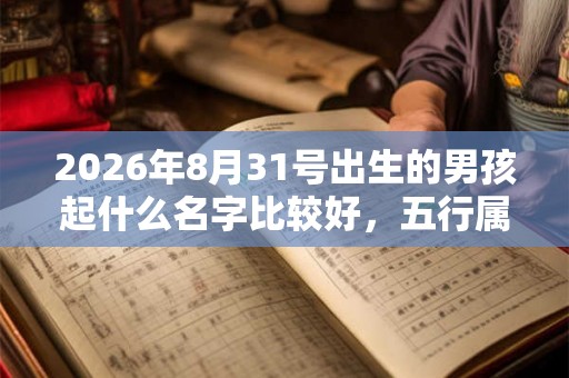 2026年8月31号出生的男孩起什么名字比较好，五行属什么