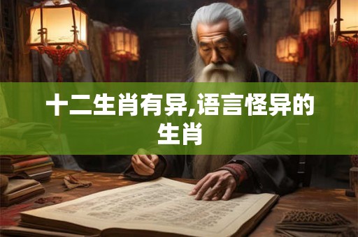 十二生肖有异,语言怪异的生肖