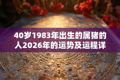 40岁1983年出生的属猪的人2026年的运势及运程详解