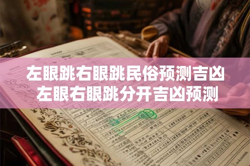 左眼跳右眼跳民俗预测吉凶 左眼右眼跳分开吉凶预测