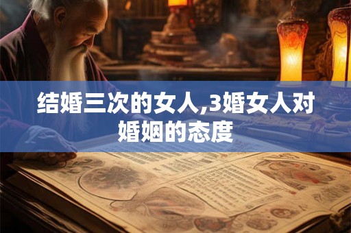 结婚三次的女人,3婚女人对婚姻的态度 结婚三次的女人,3婚女人对婚姻的态度