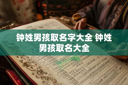 钟姓男孩取名字大全 钟姓男孩取名大全