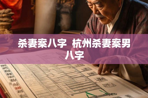杀妻案八字  杭州杀妻案男八字