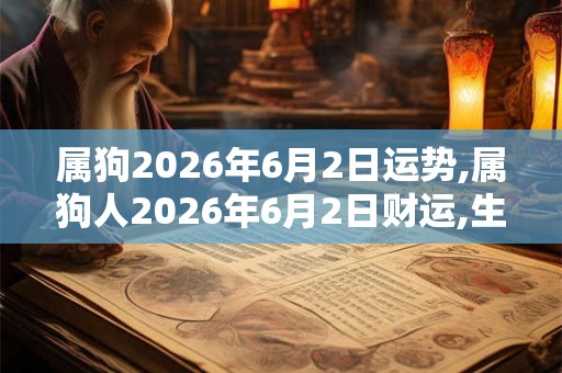 属狗2026年6月2日运势,属狗人2026年6月2日财运,生肖狗2026年6月2日运势