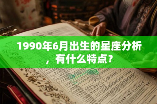 1990年6月出生的星座分析，有什么特点？