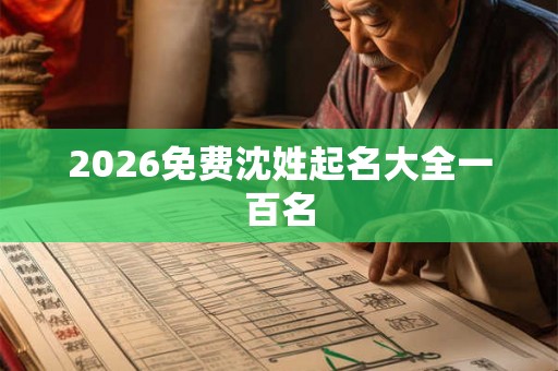 2026免费沈姓起名大全一百名