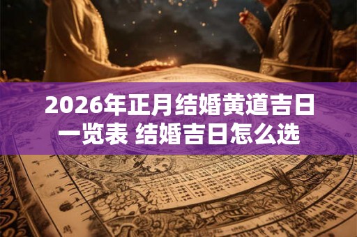 2026年正月结婚黄道吉日一览表 结婚吉日怎么选 2026年正月结婚黄道吉日一览表 结婚吉日怎么选