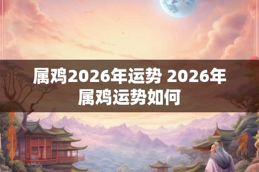 属鸡2026年运势 2026年属鸡运势如何