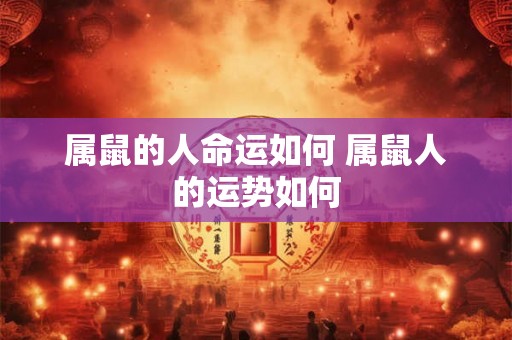 属鼠的人命运如何 属鼠人的运势如何