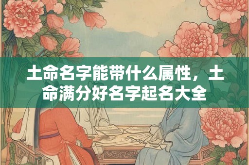 土命名字能带什么属性，土命满分好名字起名大全