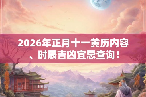 2026年正月十一黄历内容、时辰吉凶宜忌查询！