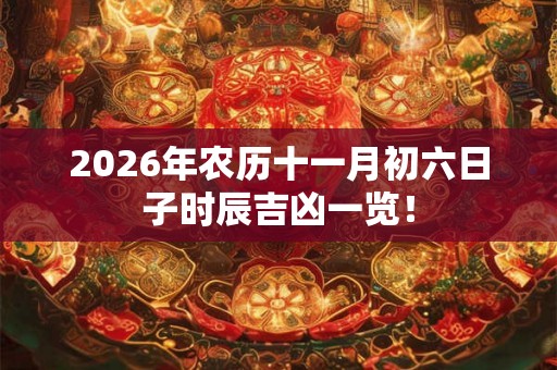 2026年农历十一月初六日子时辰吉凶一览！