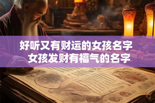好听又有财运的女孩名字  女孩发财有福气的名字