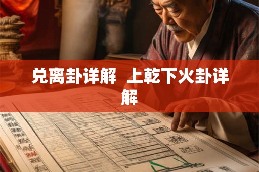 兑离卦详解 上乾下火卦详解 兑离卦详解 上乾下火卦详解