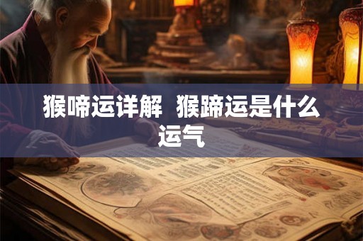 猴啼运详解  猴蹄运是什么运气