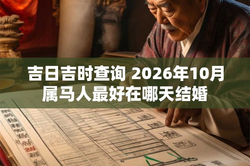 吉日吉时查询 2026年10月属马人最好在哪天结婚