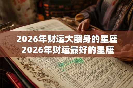 2026年财运大翻身的星座 2026年财运最好的星座