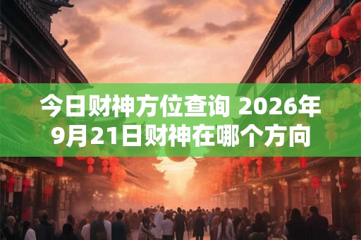 今日财神方位查询 2026年9月21日财神在哪个方向 今日财神方位查询 2026年9月21日财神在哪个方向