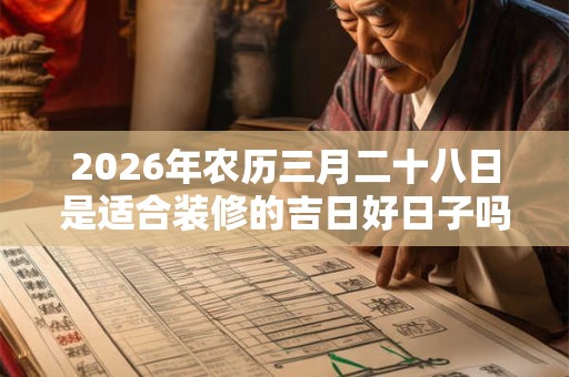 2026年农历三月二十八日是适合装修的吉日好日子吗？