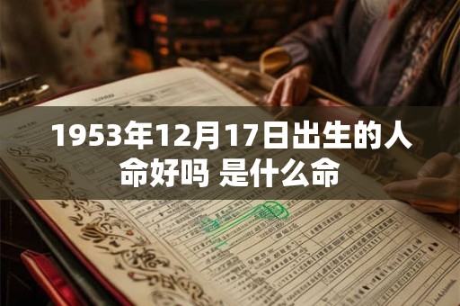 1953年12月17日出生的人命好吗 是什么命