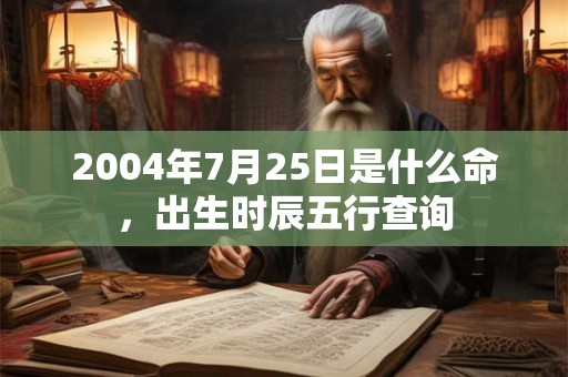 2004年7月25日是什么命，出生时辰五行查询