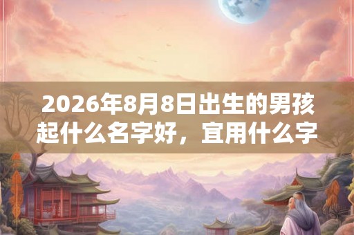 2026年8月8日出生的男孩起什么名字好,宜用什么字 2026年8月8日出生的男孩起什么名字好,宜用什么字