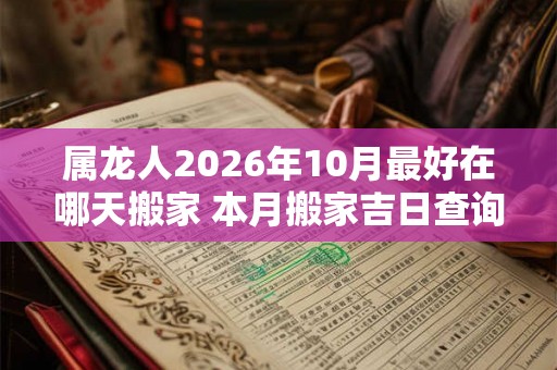 属龙人2026年10月最好在哪天搬家 本月搬家吉日查询