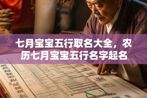 七月宝宝五行取名大全，农历七月宝宝五行名字起名