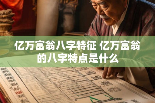 亿万富翁八字特征 亿万富翁的八字特点是什么