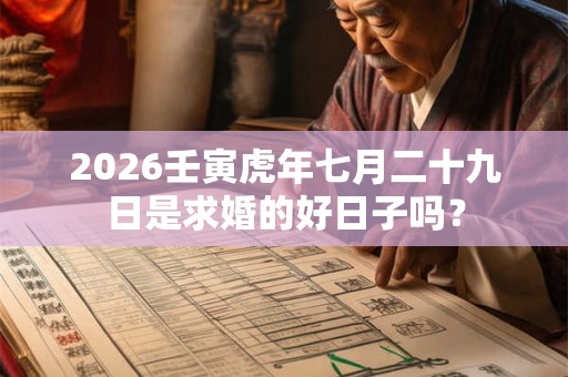 2026壬寅虎年七月二十九日是求婚的好日子吗？