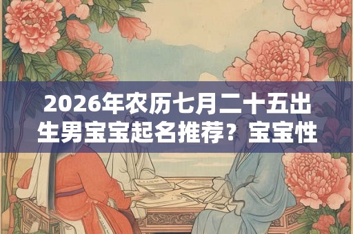 2026年农历七月二十五出生男宝宝起名推荐?宝宝性格如何? 2026年农历七月二十五出生男宝宝起名推荐?宝宝性格如何?
