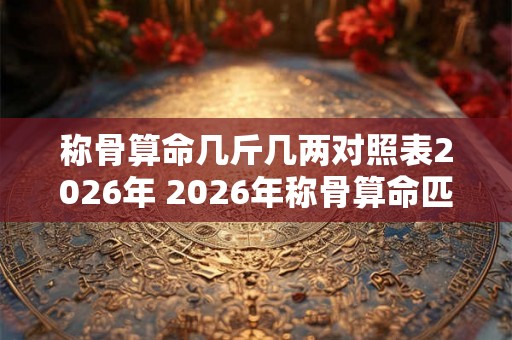 称骨算命几斤几两对照表2026年 2026年称骨算命匹配表如何