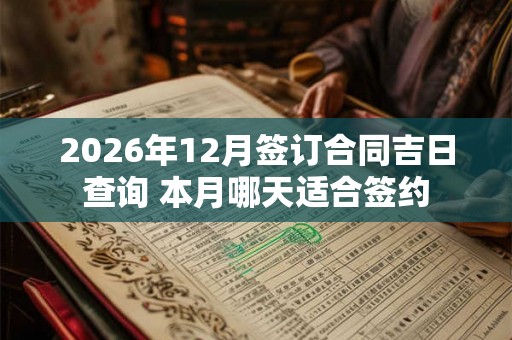 2026年12月签订合同吉日查询 本月哪天适合签约