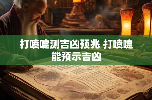 打喷嚏测吉凶预兆 打喷嚏能预示吉凶