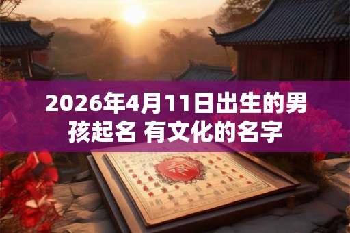 2026年4月11日出生的男孩起名 有文化的名字