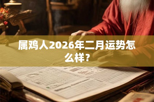 属鸡人2026年二月运势怎么样？