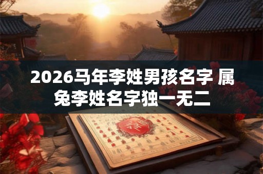 2026马年李姓男孩名字 属兔李姓名字独一无二