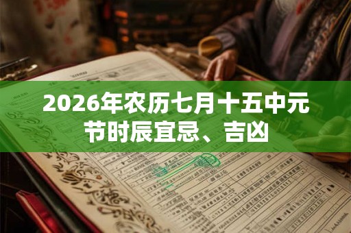 2026年农历七月十五中元节时辰宜忌、吉凶