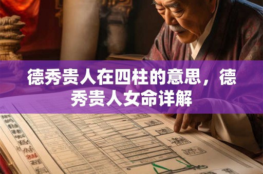 德秀贵人在四柱的意思,德秀贵人女命详解 德秀贵人在四柱的意思,德秀贵人女命详解