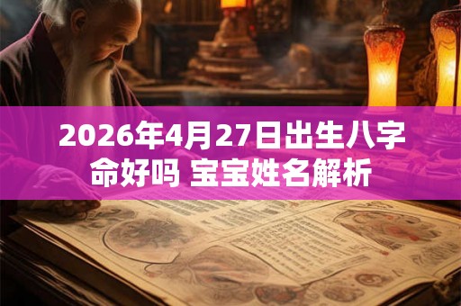 2026年4月27日出生八字命好吗 宝宝姓名解析